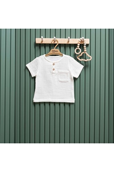 Tiffany Yrim Patli Muslin Unisex Baby Tshirt Ecru