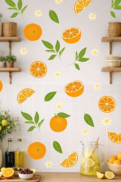 Aysha Tasarım Portakal Deseni Temalı Duvar Sticker