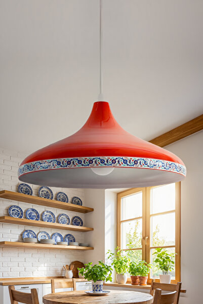 Marrien Nova Tile Modern Tekli Turuncu Metal Sarkıt (35 cm) Salon, Mutfak & C...