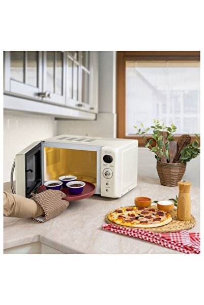 Zilan Cuptor cu microunde RETRO, putere 700 W, capacitate 20 L, , afișaj digi...
