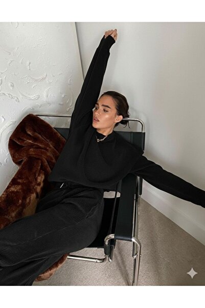 aura life kadife sert kumas baggy pantolon