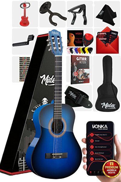 Midex Cg-36bl-pak Kaliteli 36 Inç 3/4 Juniur Çocuk Gitarı 8-12yaş Çanta Capo ...