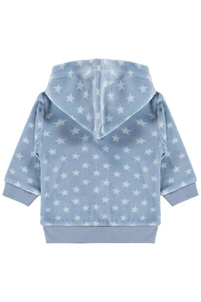 Civil Baby Yıldız Empirme ve Fok Nakışlı 6-18 Ay Hırka - Mavi 9-12 Ay