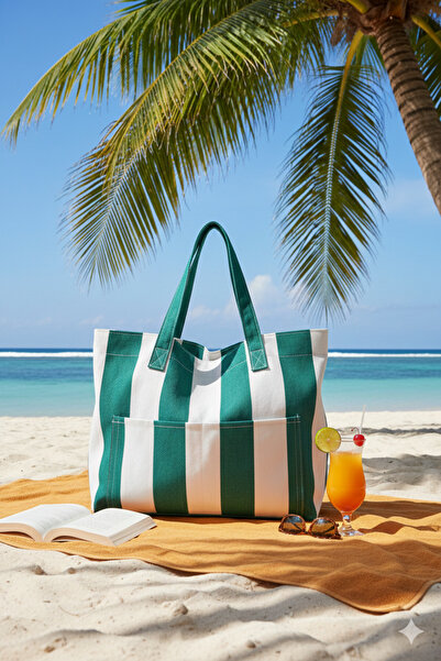 Hedwig Design Kadın 2 Cepli Omuz Plaj / Günlük Kanvas Çanta