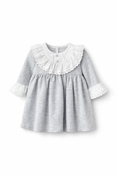 Mymio KIZ BEBEK UZUN KOLLU FİSTOLU ELBİSE GK3313