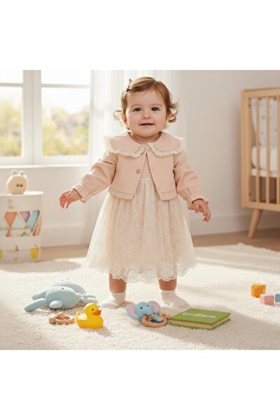 MİNİBORN Kız Bebek Ceketli Elbise