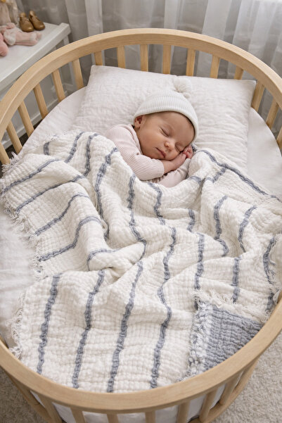 Yada Baby بطانية أطفال من القطن 100% متعددة الطبقات من الموسلين - مقاس XL (12...