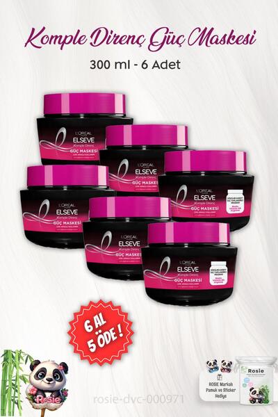 ELSEVE 6 AL 5 ÖDE Komple Direnç Güç Maskesi 300 ml ve ROSIE