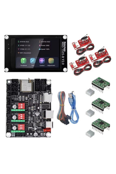 Genel Markalar MKS DLC32 v2.1 GRBL CNC Kontrol Kartı Seti + TS35-R LCD Ekran