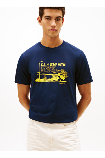 Tommy Hilfiger Mavi Erkek T-Shirt MW0MW41464C1G_PHOTO PRINT GRAPHIC T