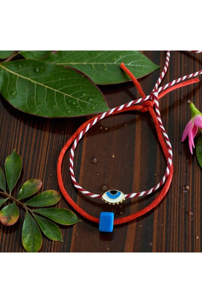 Fiamoss Göz Detaylı Bodrum Boncuklu İp ve Marteniçka Bileklik