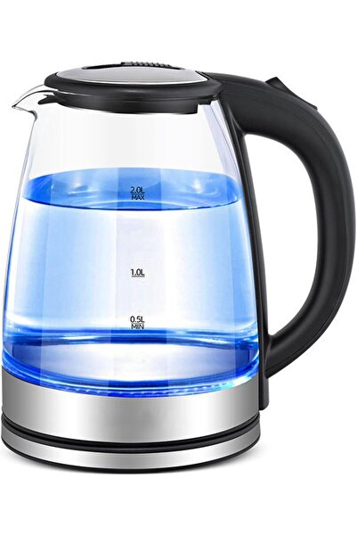 Generic Tazweeq Electric Kettle, Glass Hot Water Kettle, 2.0L Water Warmer, B...