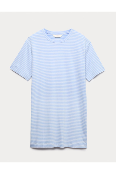Marks & Spencer Pamuk-Modal Çizgili Kısa Gecelik