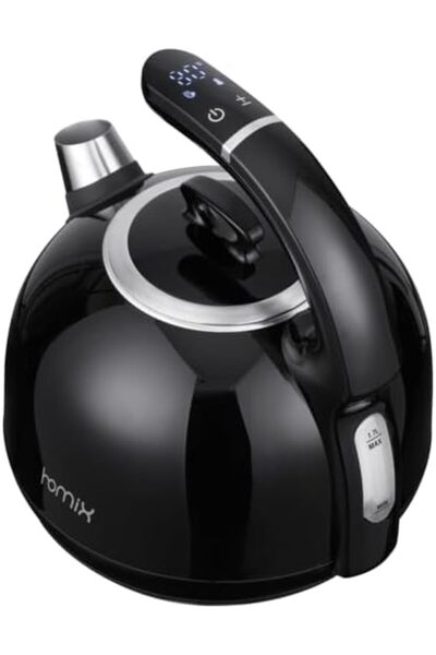 Generic غلاية هوميكس الكهربائية الزجاجية بقوة 1850-2200 واط، لون أسود وشفاف، ...