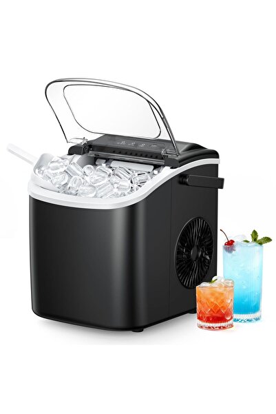 Generic EUHOMY Ice Maker Countertop with Handle 9 Cubes in 6 Mins 12Kg/Day Se...
