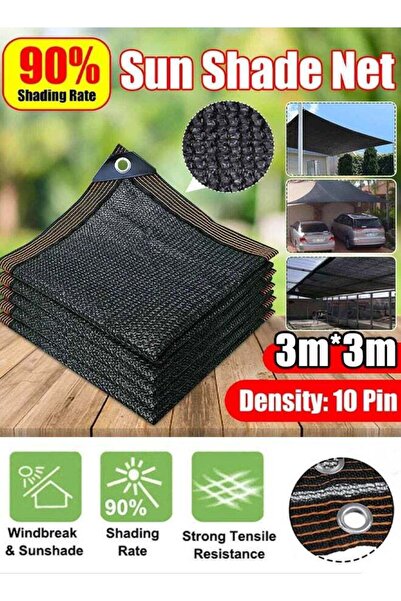 Generic Black Shade Cloth Cover Mesh with Grommets Garden Sunblock Shade Clot...