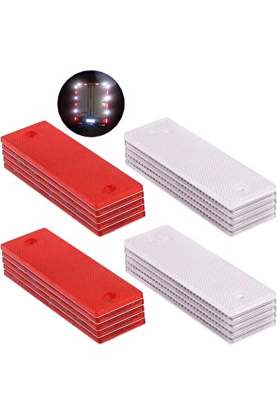 Generic مجموعة سويبت من 20 قطعة من ملصقات عاكسة بلاستيكية مستطيلة الشكل حمراء...