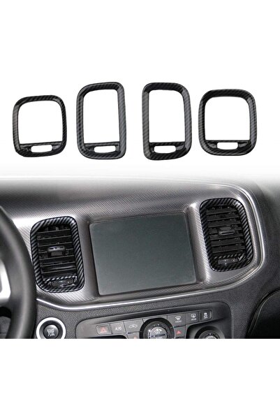 Generic طقم غطاء فتحة تهوية من ألياف الكربون من كروس إلك لسيارة دودج تشارجر 2...