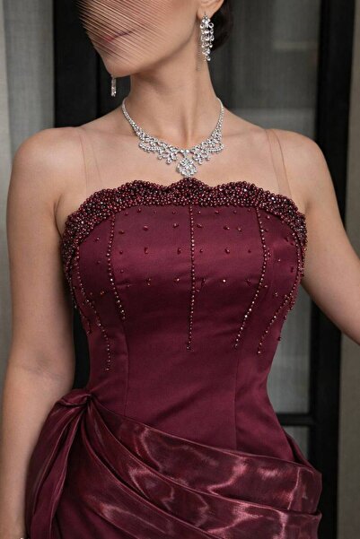 Bamah Luxurious burgundy dress