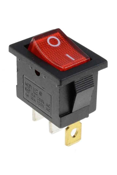 Genel Markalar KCD1-1 Kırmızı Işıklı On/Off Anahtar 3 Pin