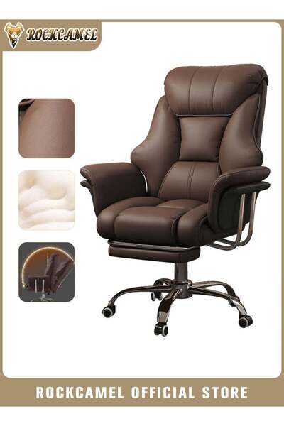 ROCKCAMEL Big Office Chair Computer Chair with Retractable Footrest