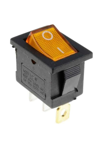 Motorobit KCD1-1 Sarı Işıklı On/Off Anahtar 3 Pin