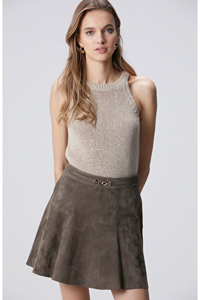 Network Açık Bej Halter Yaka Triko