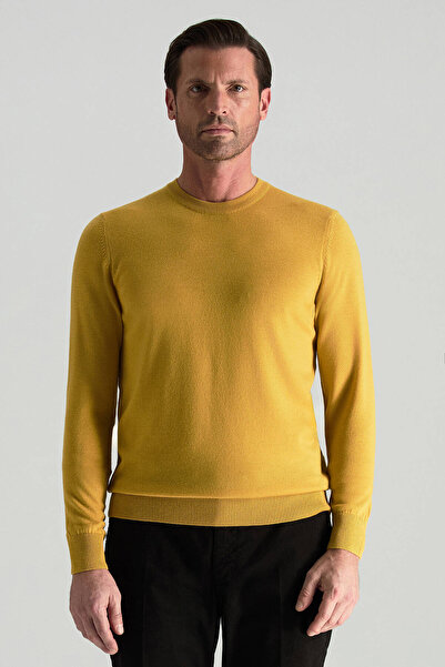 Hemington Merino Yünü Bisiklet Yaka Sarı Triko Kazak