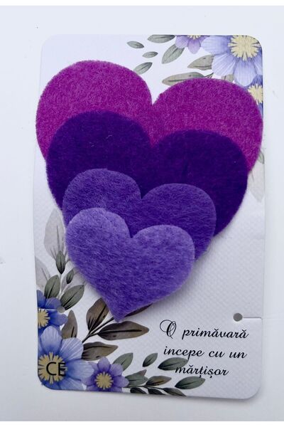 Creatii fetru Clame de păr cu inimă din pâslă – Mărțișor lucrat manual pentru...