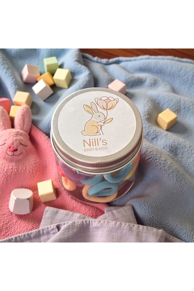 Nills Baby & Kids Colorful Elastic Hair Tie Set – Box of 50