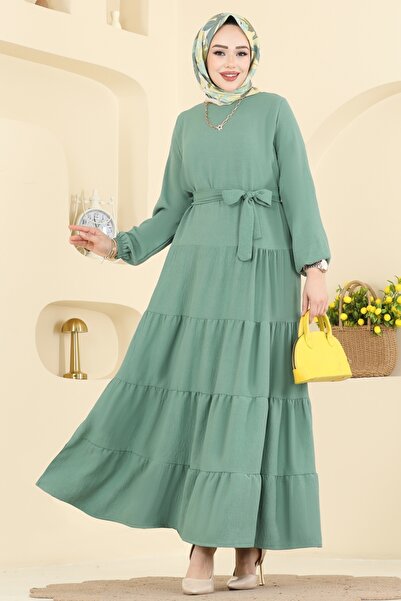 ModaMerve Eteği Katlı Aerobin Elbise 3262HBS856-MS Mint