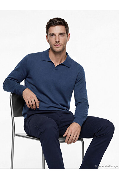 LC Waikiki سترة تريكو للرجال من إنديجو بولو