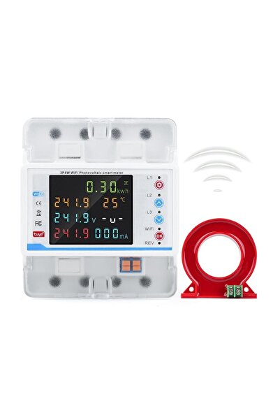 bilteknik Trifaze Tuya WiFi Kaçak Akım Rölesi 100A 3 Faz Yüksek ve Alçak Akım...