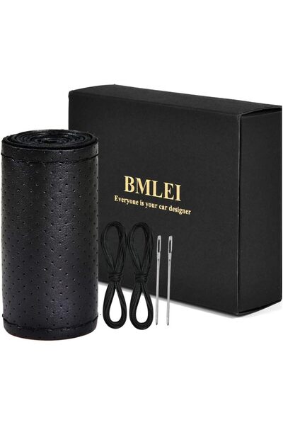 Generic غطاء عجلة قيادة من جلد أصلي الفاخر بتصميم مانع للانزلاق، وبطانة ناعمة...