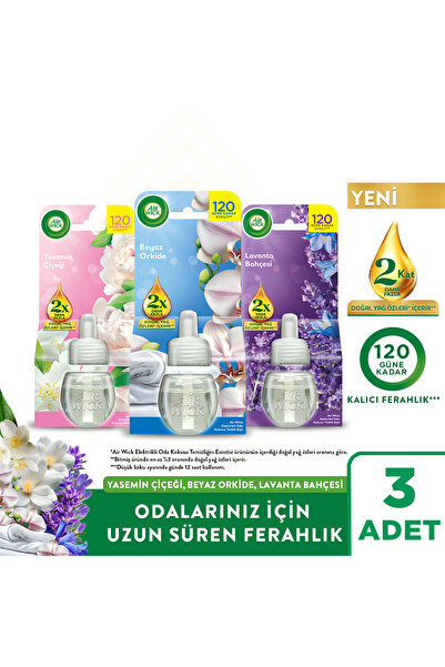 Air Wick Elektrikli Oda Kokusu Yedek Şişe Yasemin Çiçeği + Beyaz Orkide + Lav...