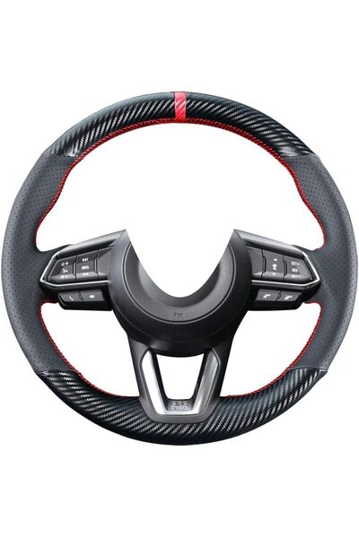 Generic غطاء عجلة قيادة مُصمم خصيصًا لسيارات مازدا 3 موديلات 2017-2018، ومازد...