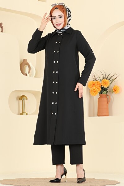 ModaMerve Çıtçıt Aksesuarlı Dabıl Takım 24020UKB139-MS Siyah