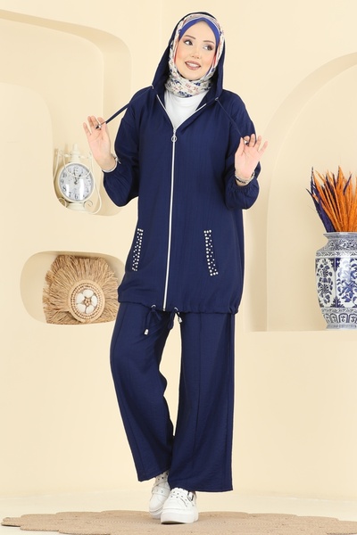 ModaMerve Cepleri Taşlı Dokuma Takım 3257HBS856-MS Laci