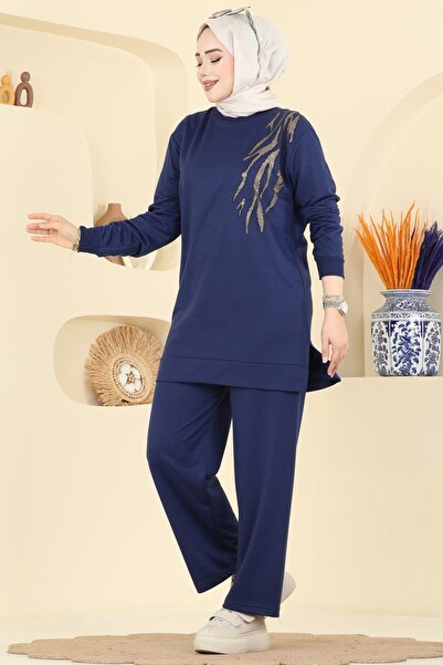 ModaMerve Taş Detaylı İki İplik Takım 210OZN1046-MS Laci