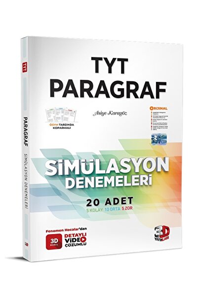 3D Yayınları 2026-2027 Müfredat TYT Paragraf Deneme Detaylı Video Çözümlü (Ko...