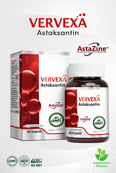 anti Vervexa Astaksantin 5 mg 30 Kapsül | Hematokokus Alg Kaynaklı Astaxanthin