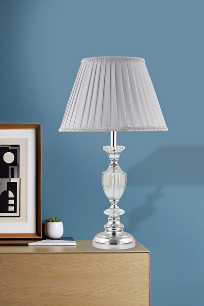 Luxira Aydınlatma Platin Gümüş Modern Lüx Abajur