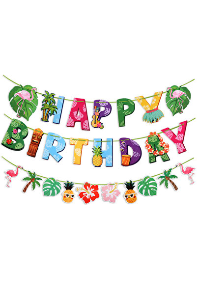 Choice مجموعة من قطعتين من زينة حفلات هاواي، زينة عيد ميلاد سعيد، لافتة فلامن...