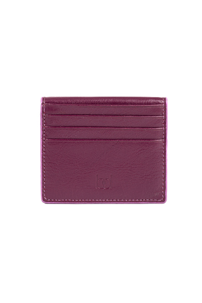 BAYDERİ Luis Unisex Genuine Leather Card Holder Purple