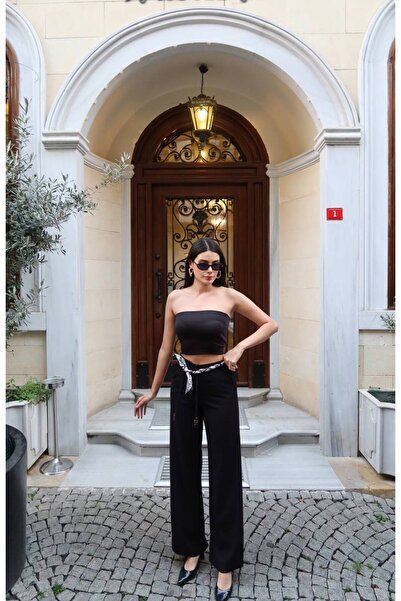 KECHİ WOMAN Polyviscose Fabric Belted Pants