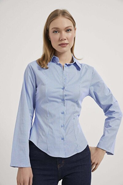 Arma Life Armalife 0433 striped slim flexible women's shirt with bell sleeves