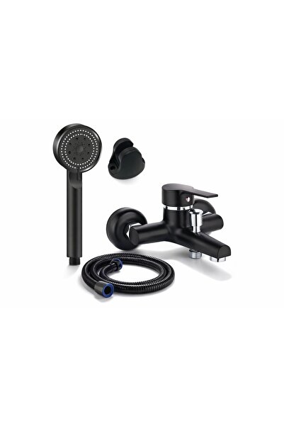 Viosa Zafira Dior Series Siyah Banyo Bataryası Aç Kapa Musluk Duş Seti 2'Li T...