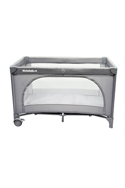 Nichiduta Foldable travel cot for children grey, multifunctional 2 in 1, stee...