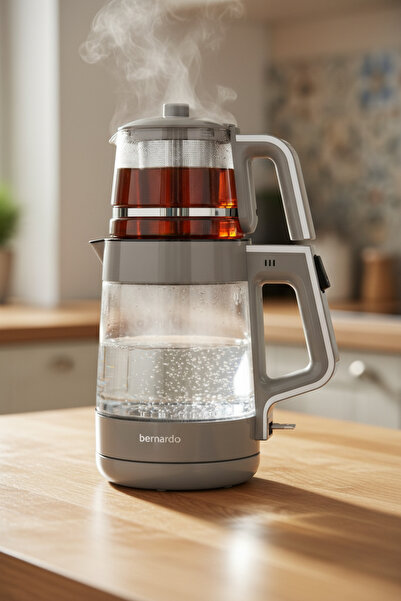 Bernardo Napoli Glass Tea Maker with Teapot Beige