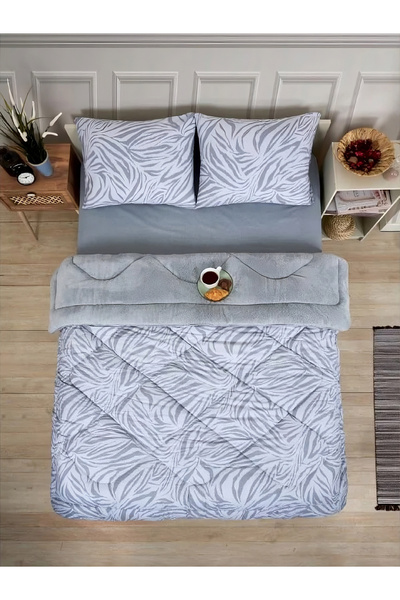 Çetinhome طقم لحاف ويلسوفت مزدوج منقوش (بدون ملاءات) بنمط الحمار الوحشي